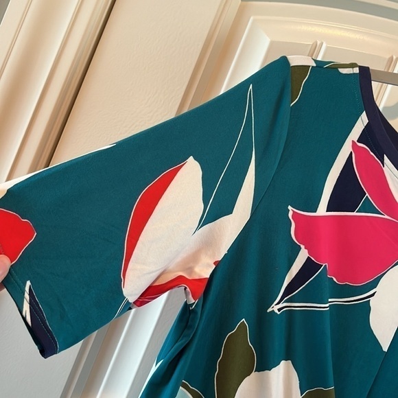 CUTE soft comfy floral elbow length sleeve dress cuddl duds size Petite Large - Picture 3 of 11